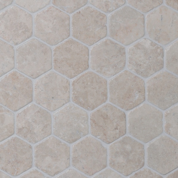 Hexagon White marble, 60x60mm