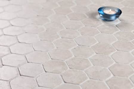 kuusnurkne Hexagon Valge marmor, 60x60mm