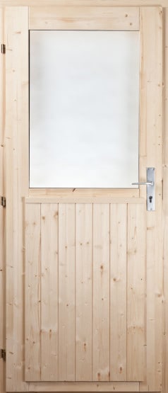Välisuks Mänd/Kuusk 90x200cm (aknaga, vasakule)